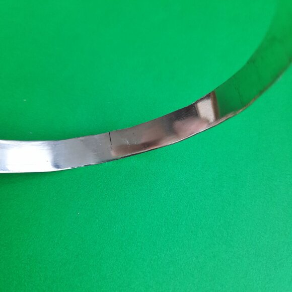 Silver Tone Bangle Bracelet Made in Mexico Textured Geometric Design - Picture 5 of 9